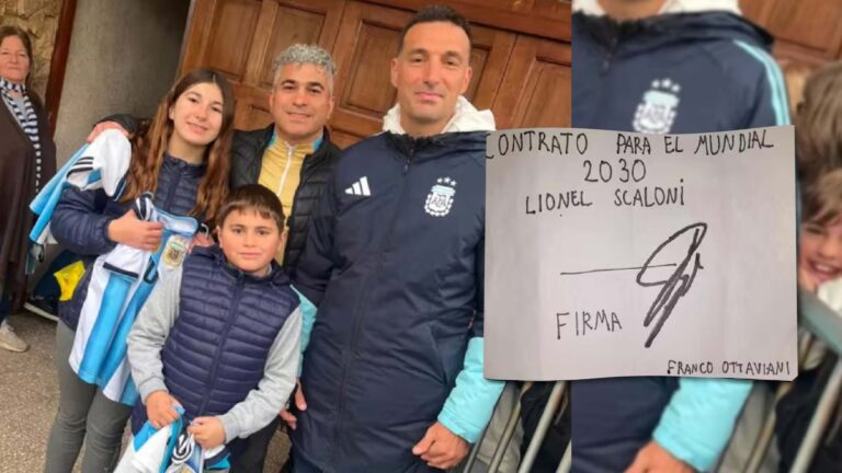 En medio de las dudas, un nene le hizo firmar a Scaloni hasta 2030