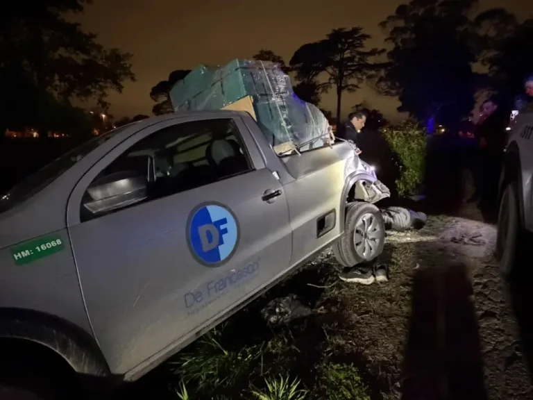 Robó una camioneta, chocó contra un patrullero y cayó en una excavación